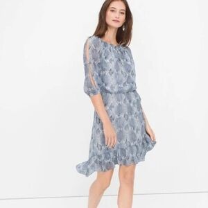 White House Black Market 3Q Snake Print Hi Lo Boho